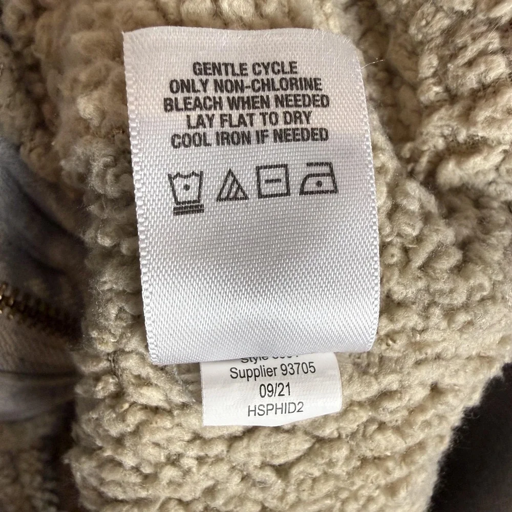Aeropostale Hoodie Sweatshirt Kids Small Gray Full Zip Sherpa Fleece Lined Logo‎